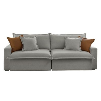 Sofá Dallas Linho Dois Módulos De 90cm B15 Meu Sofá Online A230 Linho Cinza