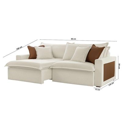 Sofá Dallas Linho Dois Módulos De 90cm B15 Meu Sofá Online A302 Linho Branco