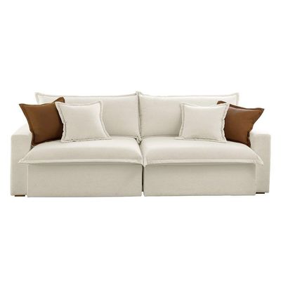 Sofá Dallas Linho Dois Módulos De 90cm B15 Meu Sofá Online A302 Linho Branco