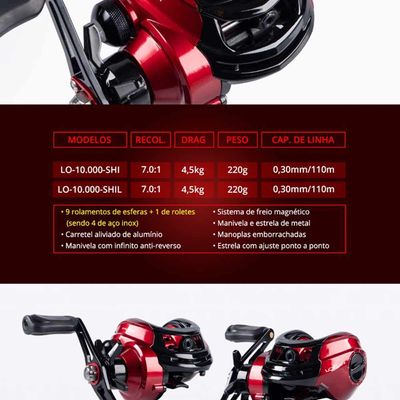 Carretilha para Pesca Maruri LOGAN 10 Rolamentos - Direita