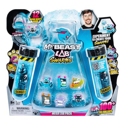 Mega Lab com 12 Mini Bonecos Surpresa Swarms MrBeast Lab