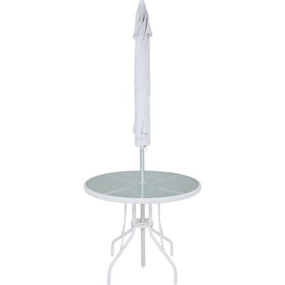 Conjunto Noronha em Aluminio 4 Cadeiras + Mesa + G-Sol Branco Bel Único