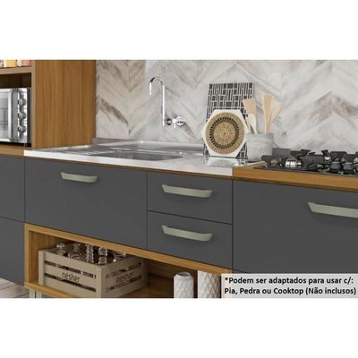 Cozinha Completa Princesa 3 Peças (1 Armário + 1 Balcão + 1 Paneleiro) C6p63 Freijo-off White - Nesher