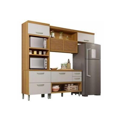 Cozinha Completa Princesa 3 Peças (1 Armário + 1 Balcão + 1 Paneleiro) C6p63 Freijo-off White - Nesher