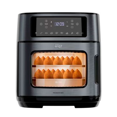 Fritadeira Elétrica Sem Óleo WAOD2 12L Air Fryer Oven WAP Cinza com Preto / 110V