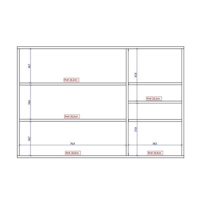 Armário Aéreo Milla 3 Portas Branco Mdf 120cm Carraro