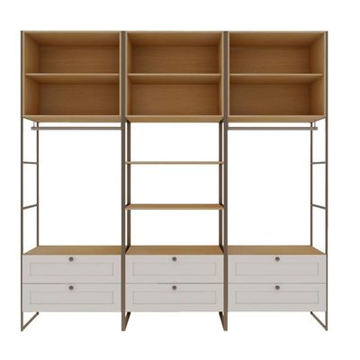Closet Casal 2 Portas 6 Gavetas Mdf Savana Branco Fosco