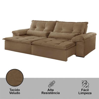 Sofá Parma Veludo 02 Módulos De 80cm B25cm Meu Sofá Online B016 Veludo Marrom