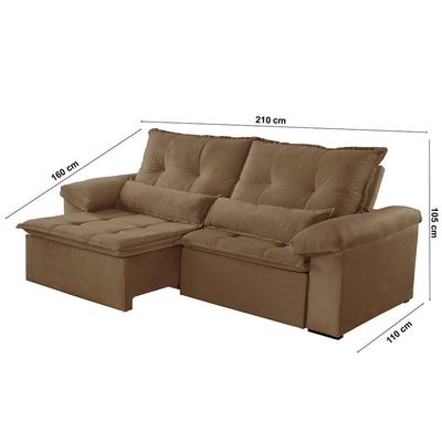 Sofá Parma Veludo 02 Módulos De 80cm B25cm Meu Sofá Online B016 Veludo Marrom