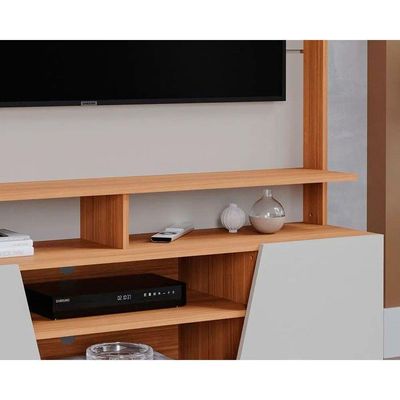 Home P/ Tv Até 55 Pol Master C/ 2 Prateleiras E Pés 135x183cm Off White/nature - Permóbili