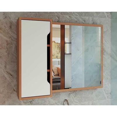 Armário Para Banheiro Bn3645 80x60cm Amêndoa-branco - Tecno Mobili