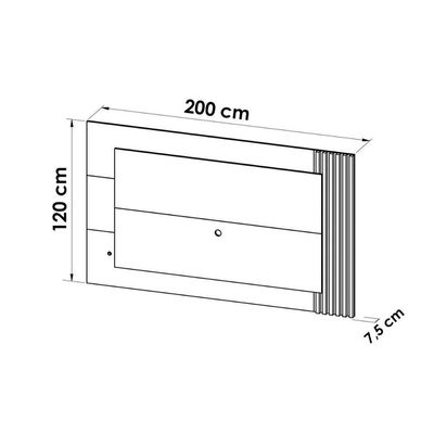 Rack Bancada Com Painel Para Tv Até 42 Pol Pl3004-ra2003 Ripado 2 Gavetas 115x150cm Natural-off White - Tecno Mobili