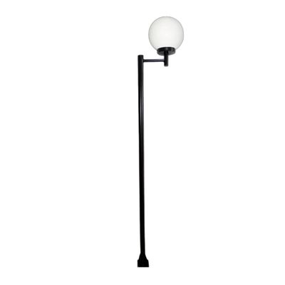 Poste e Luminária Globo G Braço Reto Jardim Preto 200cm