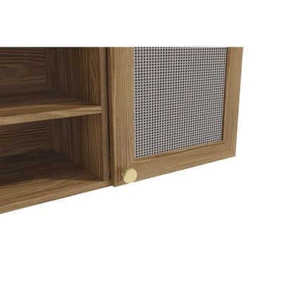 Armário Aéreo Cozinha Modulado Botanic M635 Nicho c/ 2 Portas c/ Tela 120cm Nogueira - Kappesberg