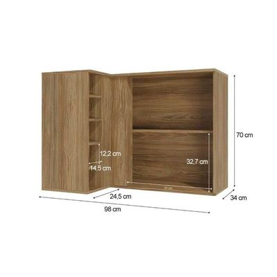 Módulo Cozinha Kappesberg Botanic Armário Botanic Canto Reto M636 C- 1 Porta 98cm Nogueira - Kappesberg