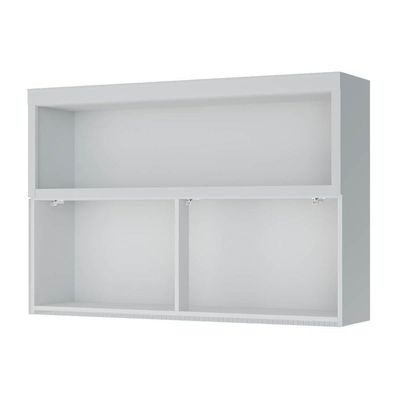 Armário Aéreo Cozinha Modulado Marquesa c/ 1 Porta Basculante Ripada e 1 Nicho 120cm Nature - Nesher