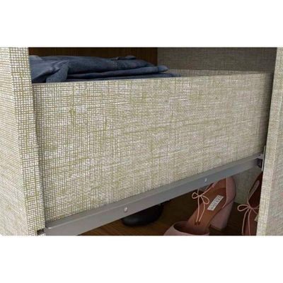 Guarda Roupa 2 Portas De Correr E 3 Gavetas C/ Espelho Verg Nature/off White - Henn