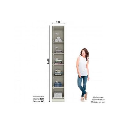 Guarda Roupa Modulado c/ 1 Porta MC01 Seletto Areia - Henn