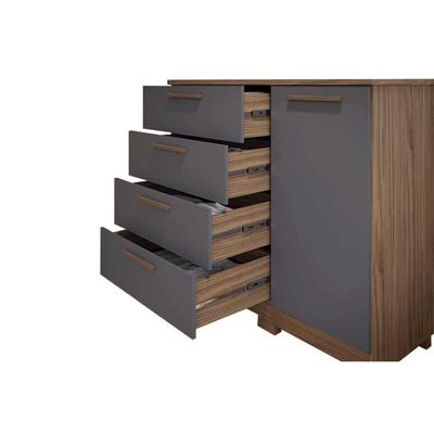 Cômoda Juvenil Malu C/ 1 Porta 4 Gavetas Cinamomo - Panan