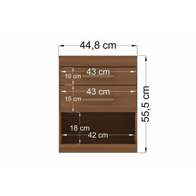 Mesa Cabeceira Infantil Havana c/ 2 Gavetas Atacama-Jatobá - Santos Andirá