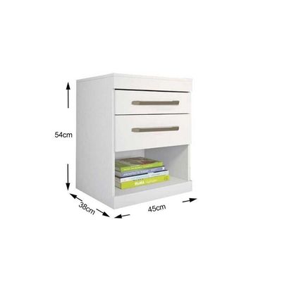 Mesa de Cabeceira Solteiro Havana c/ 2 Gavetas Atacama-Jatobá - Santos Andirá