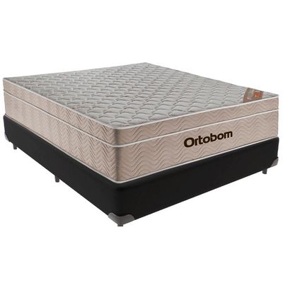 Cama Box Preto E Colchão Airtech Springpocket Molas Ensacadas Viúvo Ortobom
