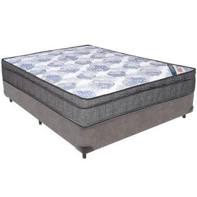 Cama Box Cinza E Colchão Iso Superpocket Molas Ensacadas Viúvo Ortobom