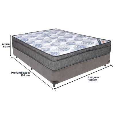 Cama Box Cinza E Colchão Iso Superpocket Molas Ensacadas Viúvo Ortobom