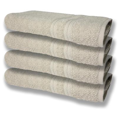 4 Toalhas Super Felpudas Grande E Grossa Algodão 80x150 Itália Soft Beka Bege Bege