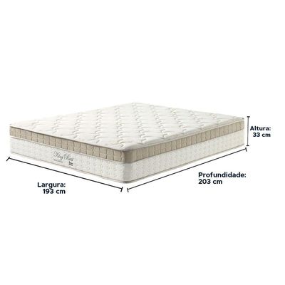 Cama Box Baú Bege E Colchão King Best Molas Ensacadas King 193x203x33 Anjos
