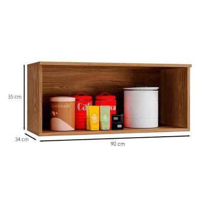 Armário De Geladeira P- Cozinha Botanic M638 C- 1 Porta Basculante 90cm Nogueira - Kappesberg