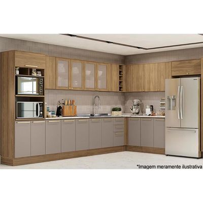 Armário Aéreo Cozinha Modulado Botanic M632 Com 2 Portas 80cm Nogueira - Kappesberg