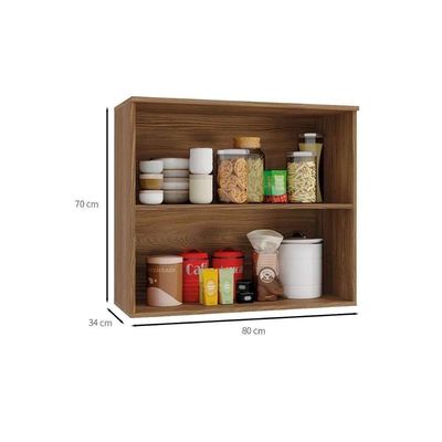 Módulo Cozinha Kappesberg Botanic Armário Botanic M632 C- 2 Portas 80cm Nogueira - Kappesberg