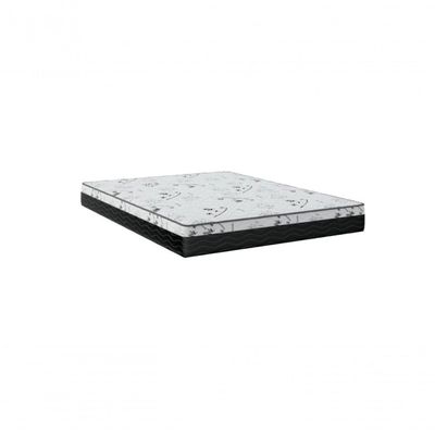 Cama Box Casal Bipartido 138 Preto Com Colchão D33 One Face Bello Box 58x138x188