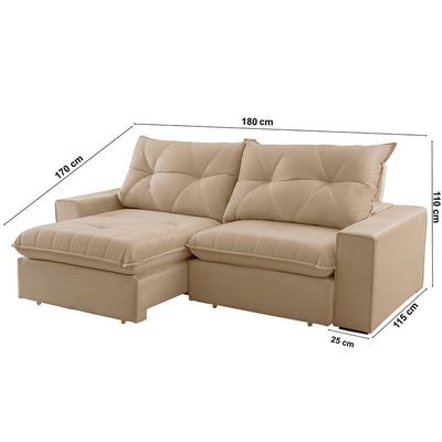 Sofá Hall Linho Dois Módulos De 90cm B25cm Meu Sofá Online A226 Linho Bege