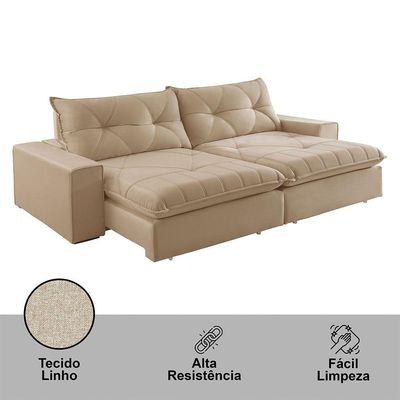 Sofá Hall Linho Dois Módulos De 90cm B25cm Meu Sofá Online A226 Linho Bege