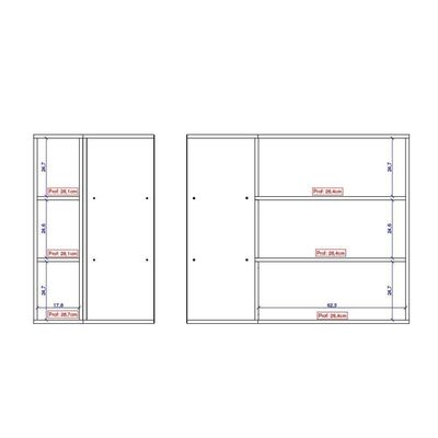 Armário Aéreo De Canto Milla Mdf 2 Portas Branco 80 Cm Carraro