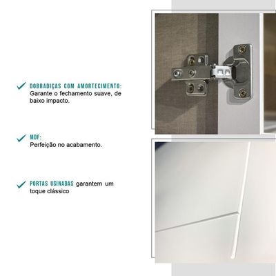 Armário Aéreo De Canto Milla Mdf 2 Portas Branco 80 Cm Carraro