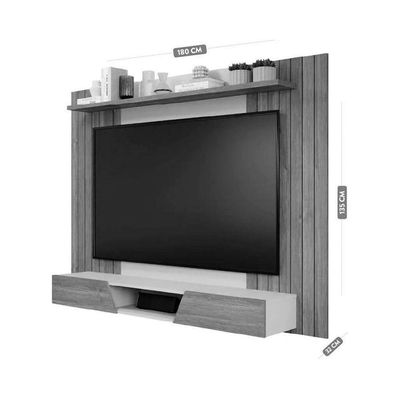 Rack Bancada Com Painel Para Tv Até 70 Pol Santiago 2 Portas 180x135cm Cinamomo-off White - Permóbili