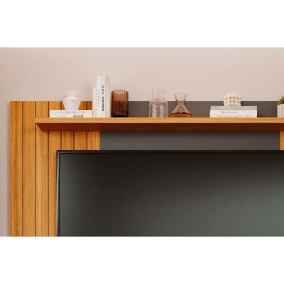 Painel Quarto P/ Tv Até 70 Pol Santiago C/ 2 Portas 180x135cm Cinamomo/off White - Permóbili