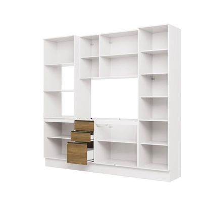 Cozinha Compacta Celeste Kappesberg 100% Mdf Branco/nogueira 240cm
