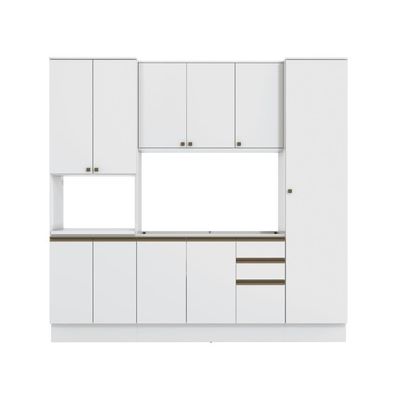 Cozinha Compacta Com Kit Forno Celeste Kappesberg 100% Mdf Branco 240cm