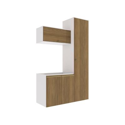 Conjunto Para Banheiro Kappesberg Celeste 3 Peças Branco/Nogueira 130cm