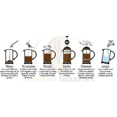 Cafeteira Francesa Em Inox Luxo Chaleira Expressa Em Vidro Cremeira Bule Prensa French Press Luxo 600ml