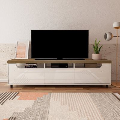 Rack para TV até 85 2 Portas 1 Gaveta Artely Mercury Pinho/Offwhite