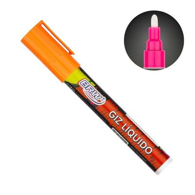 Caixa Caneta Giz Líquido 6mm 4g Evoke Com 12 Unidades Brw Laranja