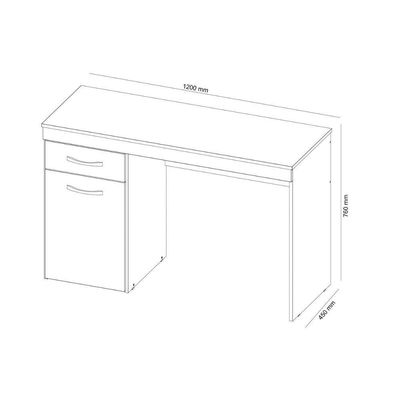 Mesa Escrivaninha Casal Vitória Com 1 Porta E 1 Gaveta Nogal - Demóbile