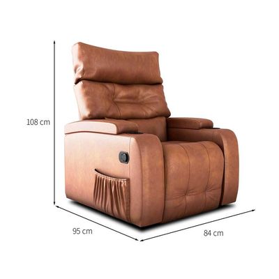Poltrona Reclinável Commander Revestimento Sintético Whisky