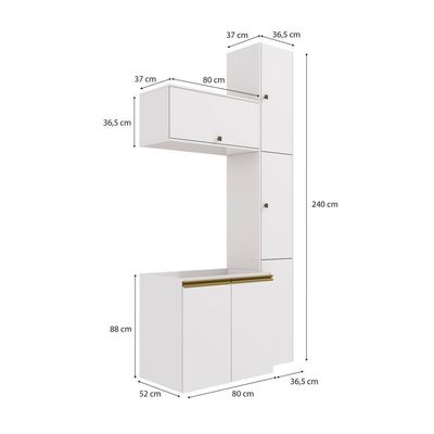 Conjunto Para Banheiro Kappesberg Celeste 5 Peças Branco 116,5cm