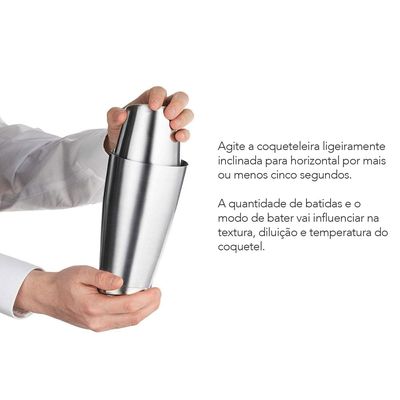 Coqueteleira Boston e Copo Dosador Duplo Inox Drinks